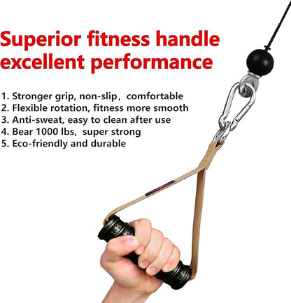 Heavy Duty Gym Workout Handles Attachment for Cable Machine,Resistance Band,Pulley System Home