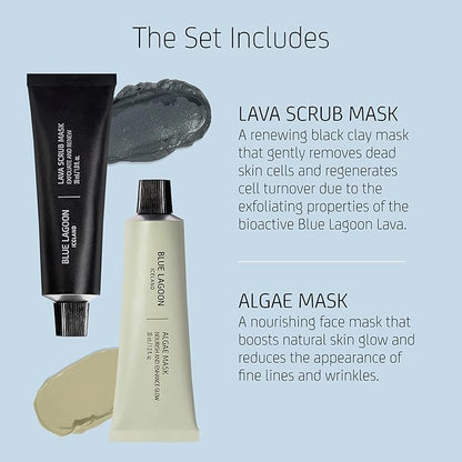 Blue Lagoon Signature Masks Travel Set, Includes Facial Mask Targeting Hydration, Calmness