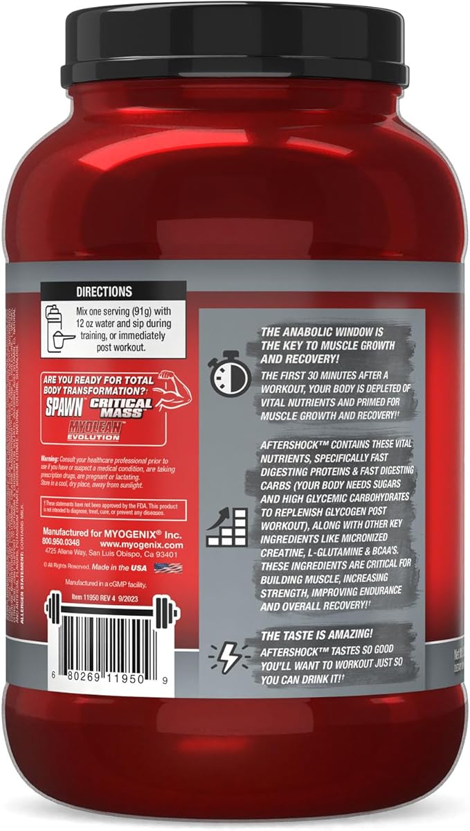 Myogenix Aftershock Post Workout ??Muscle Growth Whey Protein Powder ??Speeds Up Muscle Growth and
