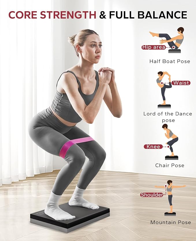 HAPBEAR Exercise Balance Pad - 15"x12" Non-Slip Textured Bottom Stability Training Mat - 2.25"