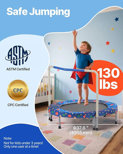 VEVOR 3FT Trampoline 36" Indoor/Outdoor for Toddlers, Foldable Mini Baby With Foam Handle