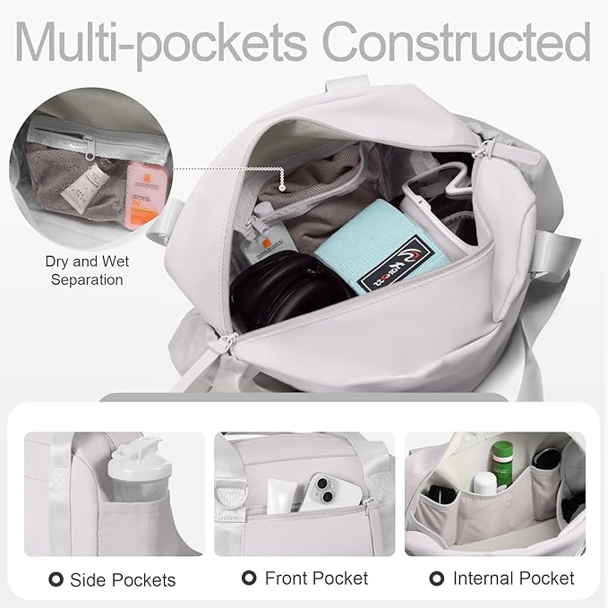 Small Gym Bag 14 inch for Women & Men Mini Gym Duffel Bag with Wet Compartment Waterproof Travel