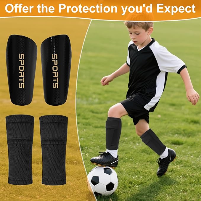 Shin Guards Soccer Kids 2025 Version High-Density Foam Soccer Shin Guard with Sleeves Shin