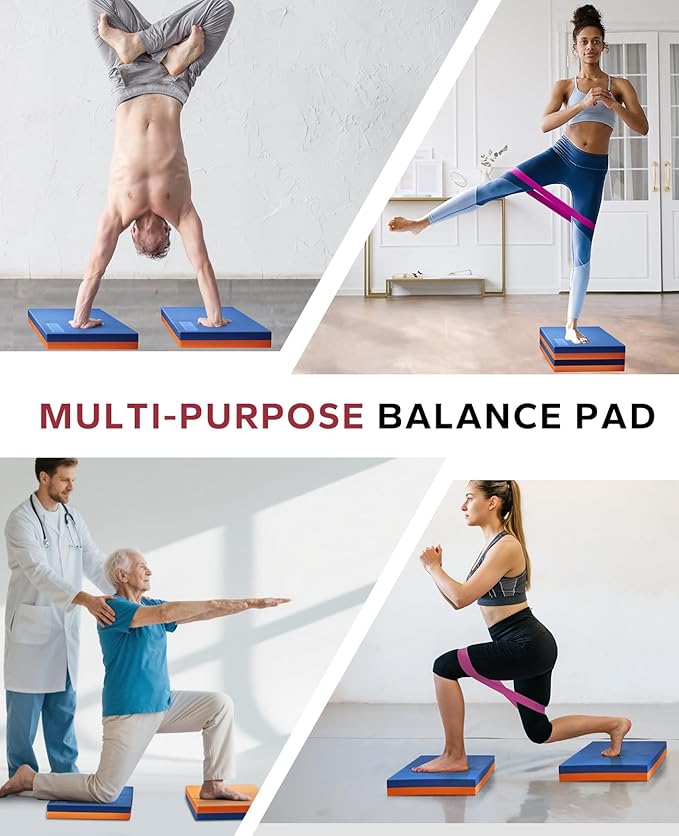 HAPBEAR Exercise Balance Pad - 15"x12" Non-Slip Textured Bottom Stability Training Mat - 2.25"