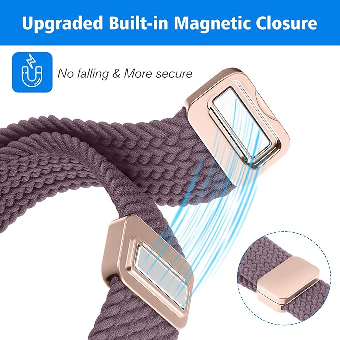 FINTIE Magnetic Braided Band Compatible with Garmin Vivoactive 5/6/Vivoactive 3, Garmin Venu/Venu
