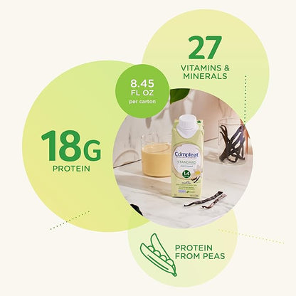 Compleat Standard 1.4 Plant-Based Vanilla Nutrition Shake - 18g Protein, 29 Vitamins & Minerals