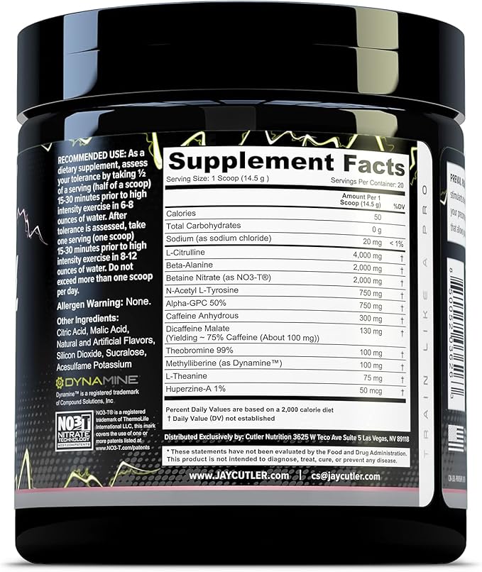 Cutler Nutrition High Stim Pre Workout Powder Prevail Rush Preworkout for Men & Women for Intense