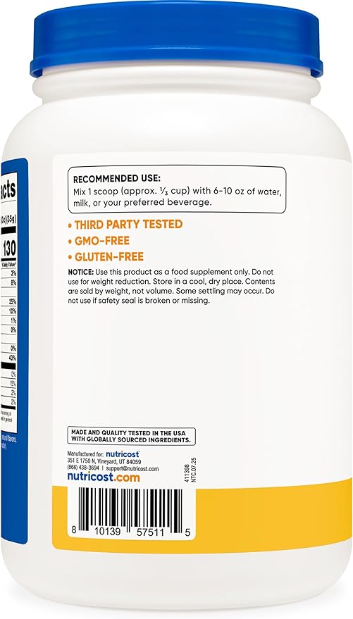 Nutricost Whey Protein Powder Pineapple (2 LBS) - Gluten-Free, GMO-Free, from Whey Protein