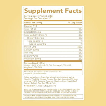 Clean Simple Eats Whey Protein Powder, Simply Vanilla Flavor Naturally Sweetened, 100% Grass Fed