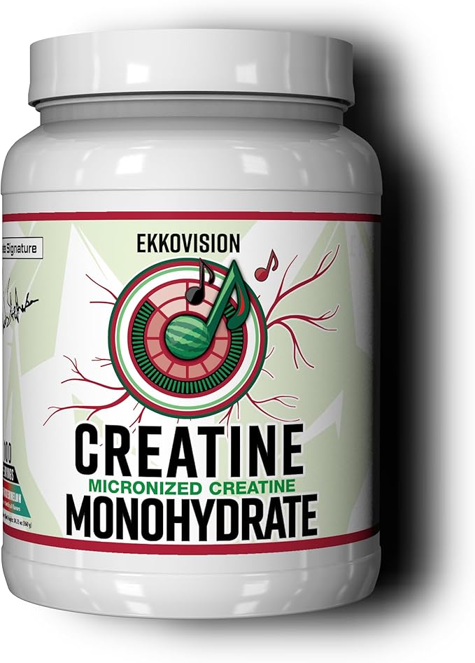 Ekkovision Creatine Monohydrate Powder, Micronized, Sour Watermelon, Pre & Post Workout Supplement