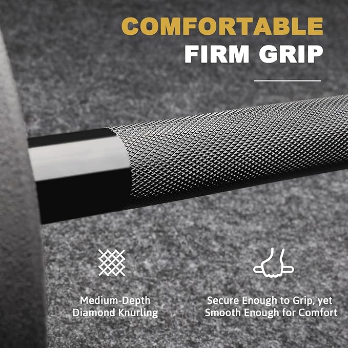 LIONSCOOL Premium 4ft/4.9ft/6ft Barbell for Strength Training and Olympic Weightlifting, 2 Inch Bar