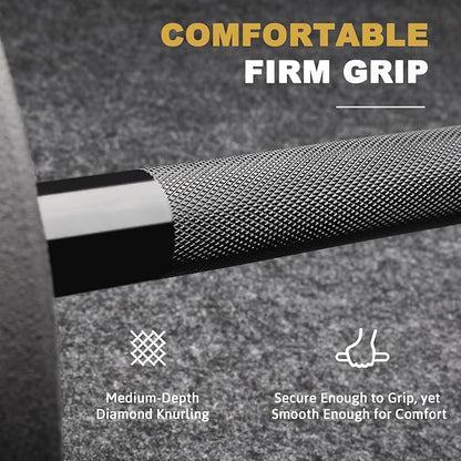 LIONSCOOL Premium 4ft/4.9ft/6ft Barbell for Strength Training and Olympic Weightlifting, 2 Inch Bar