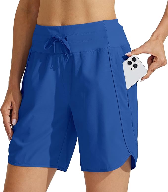 Willit Women's 7" Athletic Running Shorts Long Workout Hiking Shorts Quick Dry High Waisted Active