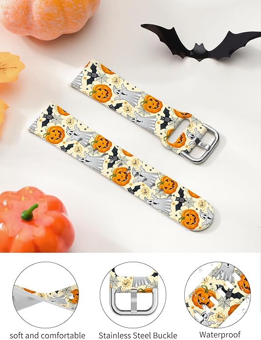 Watbro Halloween Holiday Band Compatible with Fitbit Versa 3 / Sense/Fitbit Versa 4 / Sense 2 Bands