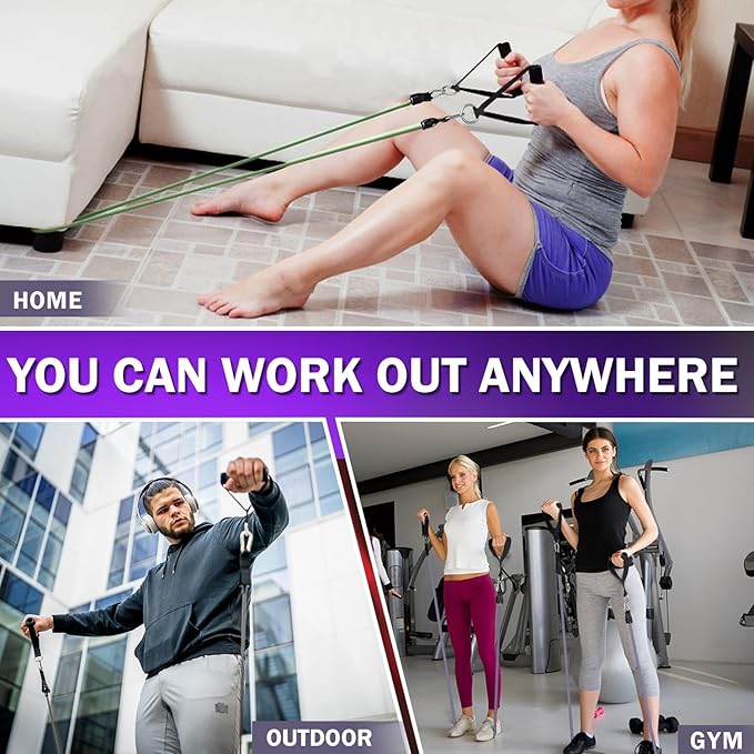 WHATAFIT Resistance Bands, Exercise Bands，Resistance Bands for Working Out, Work Out Bands with