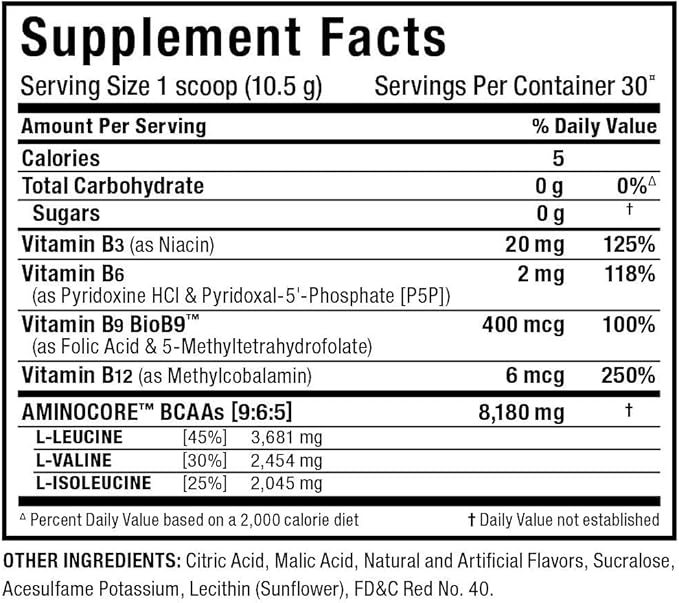 ALLMAX Nutrition AMINOCORE BCAA Powder, 8.18 Grams of Amino Acids, Intra and Post Workout Recovery