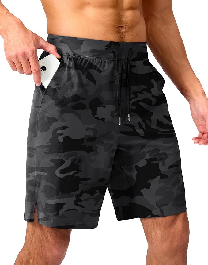 Men's Running Shorts with Zipper Pockets 9 Inch/ 7 Inch / 5 Inch Lightweight Quick Dry Gym Workout
