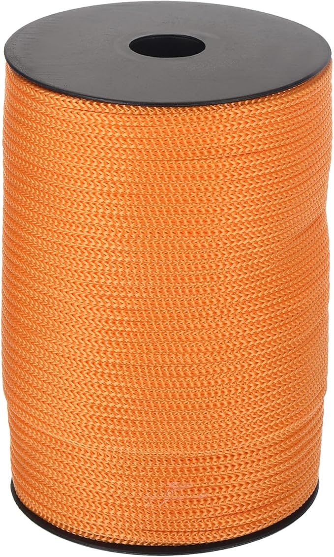 MECCANIXITY 5/32 Inch Polypropylene Rope Braided Ropes, 328ft Camping Rope Hollow Utility Cord for