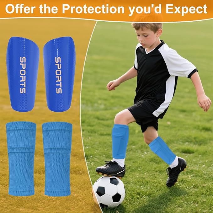 Shin Guards Soccer Kids 2025 Version High-Density Foam Soccer Shin Guard with Sleeves Shin