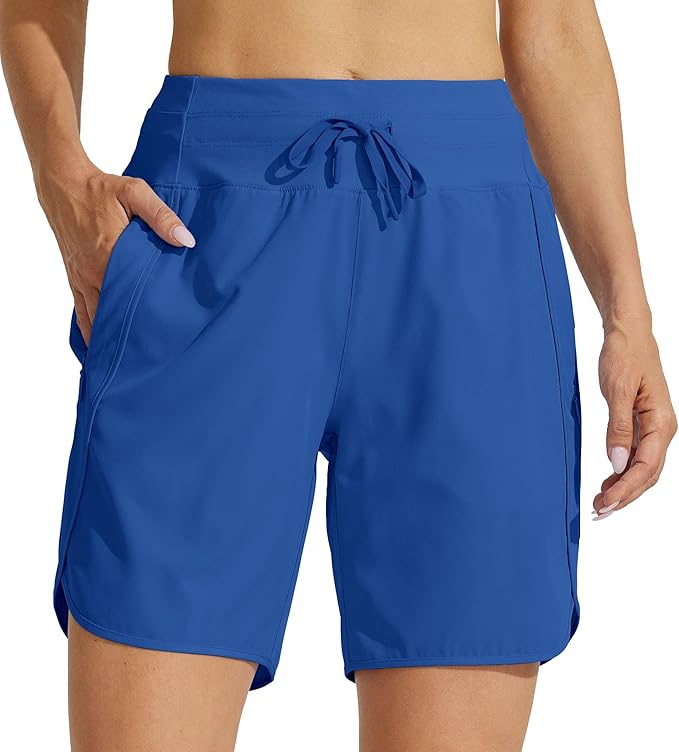 Willit Women's 7" Athletic Running Shorts Long Workout Hiking Shorts Quick Dry High Waisted Active