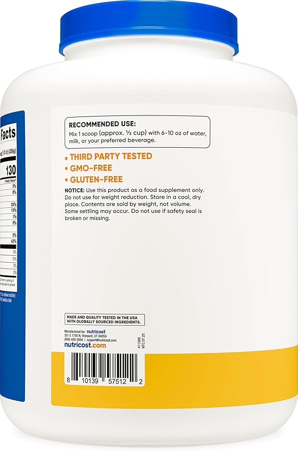 Nutricost Whey Protein Powder Pineapple (5 LBS) - Gluten-Free, GMO-Free, from Whey Protein