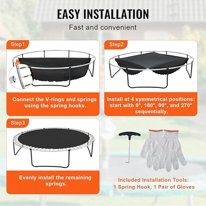 VEVOR Replacement Trampoline Mat, Universal Jumping Round Trampoline, Reinforce UV-Resistant Mat