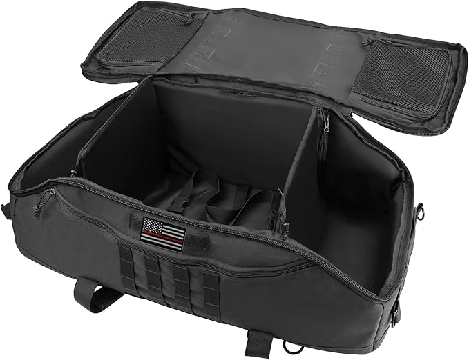 65L Large Duffle Bag, 3-in-1 Tactical Backpack MOLLE Pack for Workout, Sports, Gym, Outdoor, Black