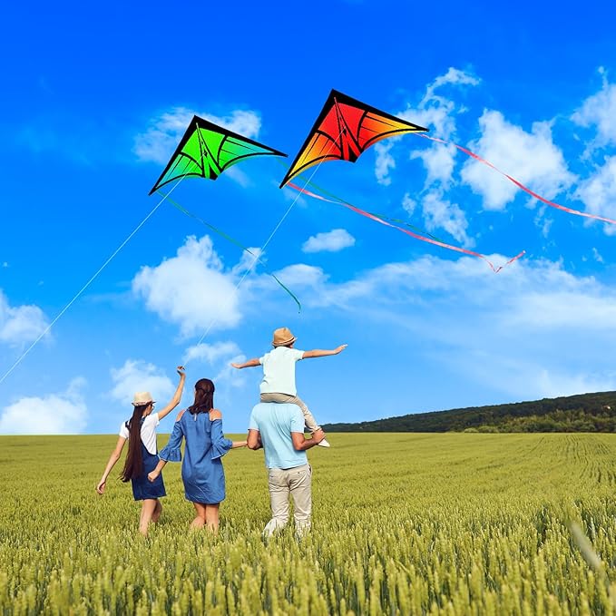 Large Delta Kite for Kids & Adults - Easy to Fly Outdoor Kites for Kids Ages 8-10, Perfect for