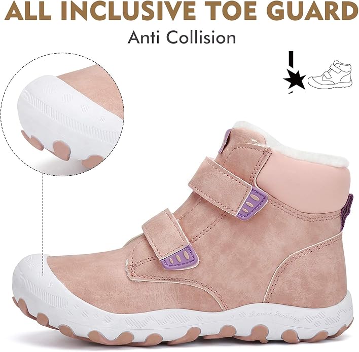 Mishansha Kids Hiking Boots Toddler Girls Boys Hiking Shoes Water-Resistant Anti-Collision Non-Slip