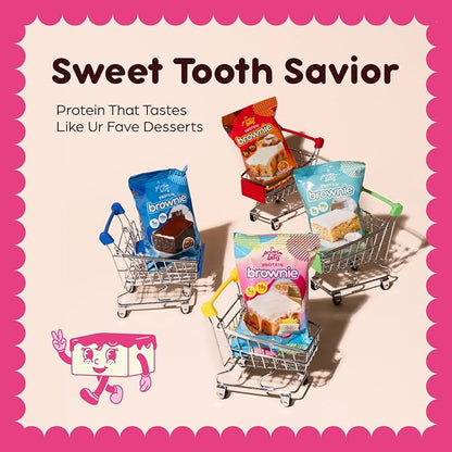 Prime Bites Protein Brownie, High Protein, Collagen Fortified Low Sugar Treat, Delicious Snack - 12