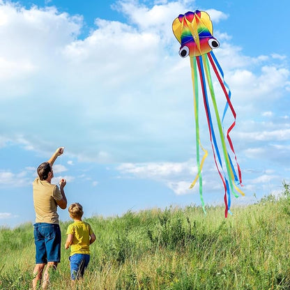 Large Octopus Kites for Kids & Adults,Big Kite for Beginners, Kites for Kids Ages 4-8,Outdoors