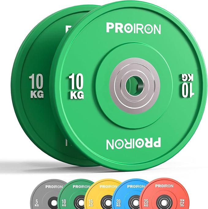 PROIRON Olympic Rubber Bumper Plates,Floor Protective Weight Plates,2" Solid Weight Plates for