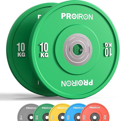 PROIRON Olympic Rubber Bumper Plates,Floor Protective Weight Plates,2" Solid Weight Plates for