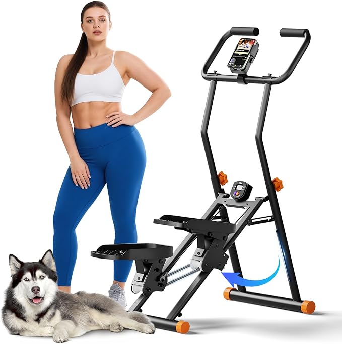 Stair Stepper for Home Gym, 350lbs Vertical Climber Machine with LCD Display, Non-Slip Pedals &