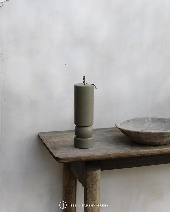 LAWA Zen Candle - Beautiful Handmade Pillar Scented Soy Wax Elegant Aesthetic Candle Housewarming