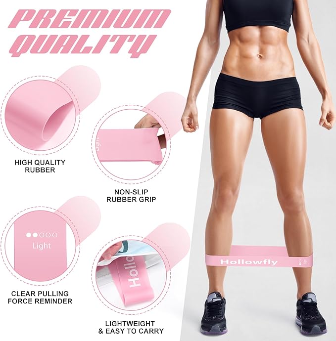 12 Pcs Latex Resistance Loop Exercise Bands for Booty Workout Stretch Exercise Bands Non Slip for