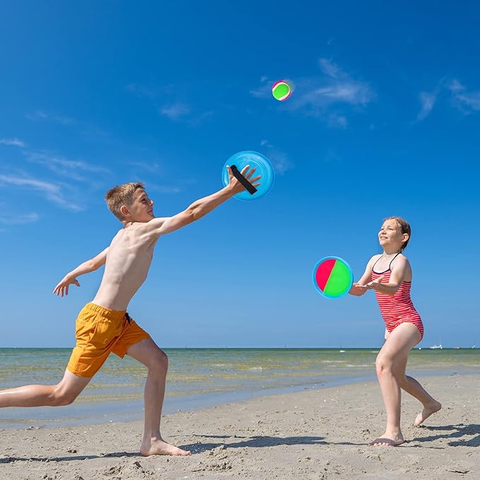 Ayeboovi Toss and Catch Paddle Ball Game Outdoor Beach Pool Sand Toys Outside Lawn Yard Games for 3