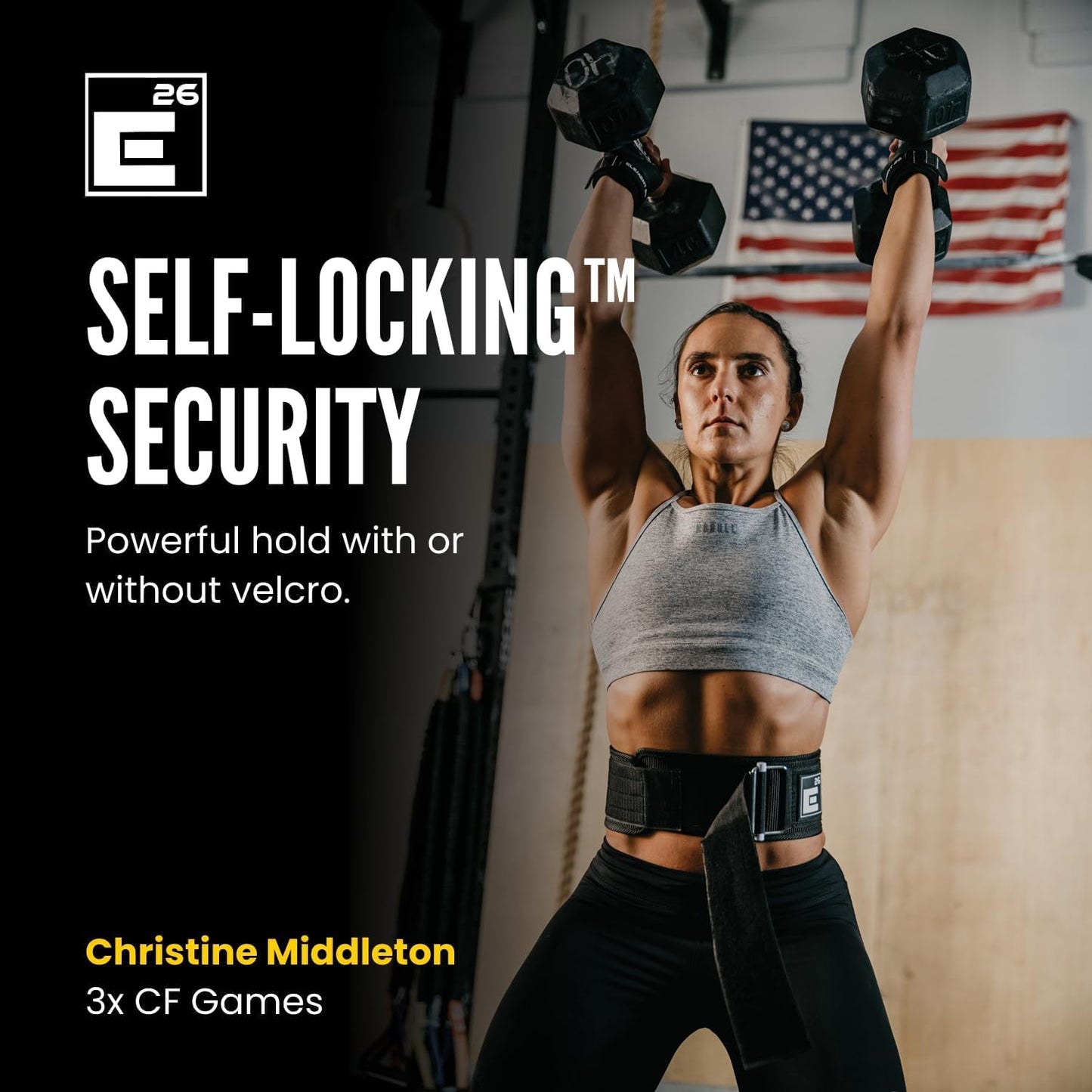 Element 26 Self-Locking Weight Lifting Belt (L, Black)