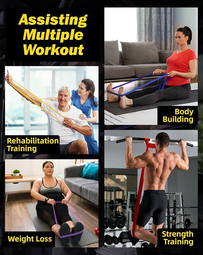 Zacro Resistance Bands, 6 Resistance Levels Pull Up Assistance Bands, Exercise Bands for Men&Women