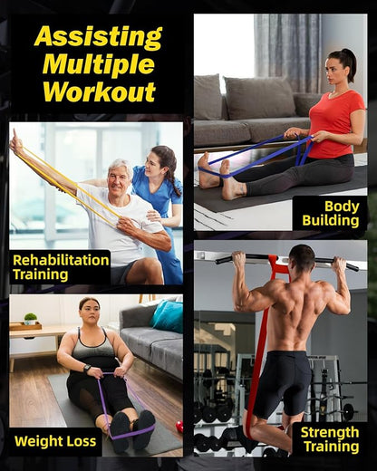 Zacro Resistance Bands, 6 Resistance Levels Pull Up Assistance Bands, Exercise Bands for Men&Women