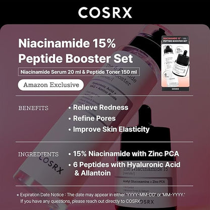 COSRX Niacinamide 15% Peptide Booster Set - Amazon Exclusive - Korean Skin Care Set, Gift Sets