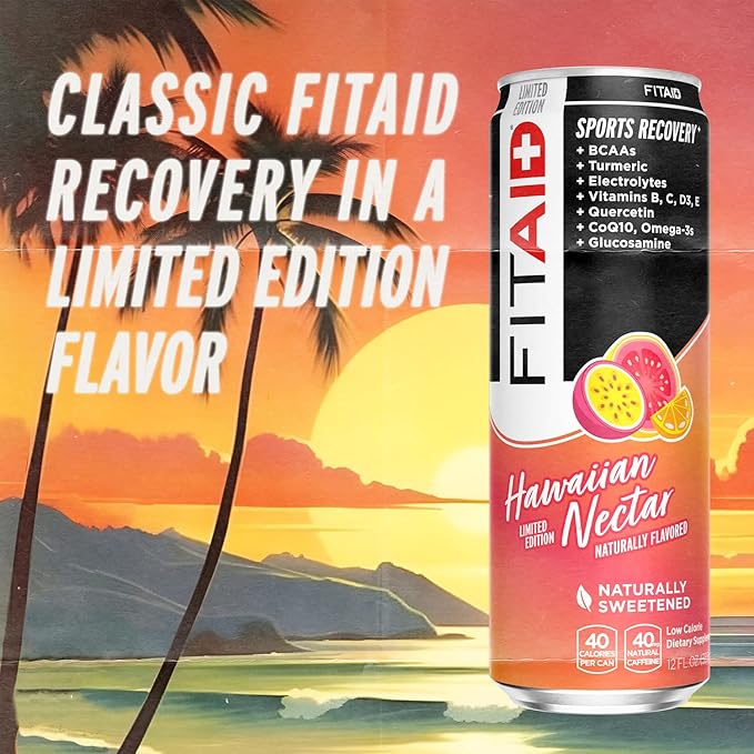 FITAID Post Workout Recovery Drink, Hawaiian Nectar, Passion Fruit, Orange & Guava, BCAAs