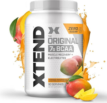 Original BCAA Powder Mango Madness | Sugar Free Post Workout Muscle Recovery Drink with Amino Acids