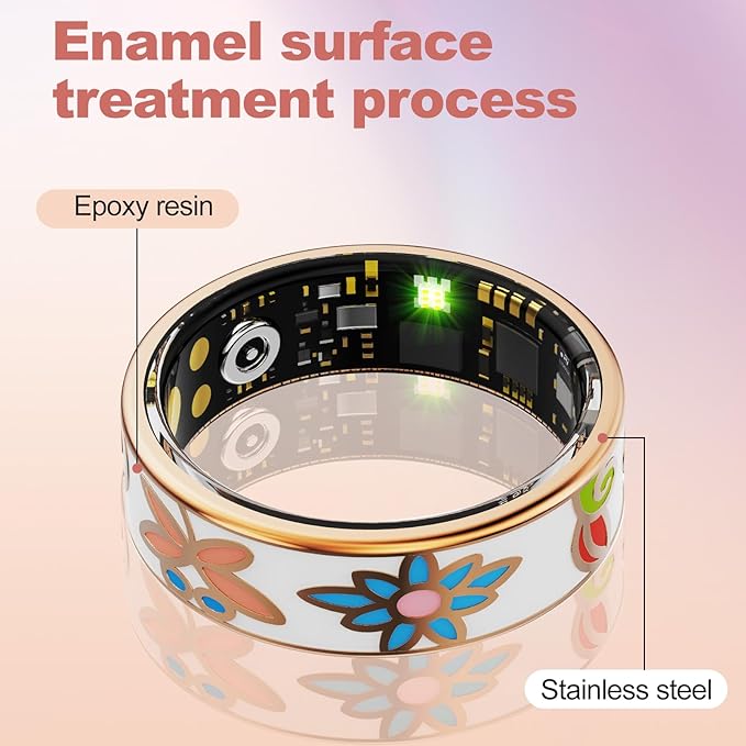 Advanced Smart Health Ring for Men & Women - IP68 Waterproof Health Tracker Ring with Heart Rate