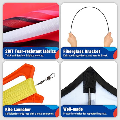 American Flag Butterfly Kite for Kids & Adults,Extremely Easy to Fly for Beginners，Outdoor Fun Kite