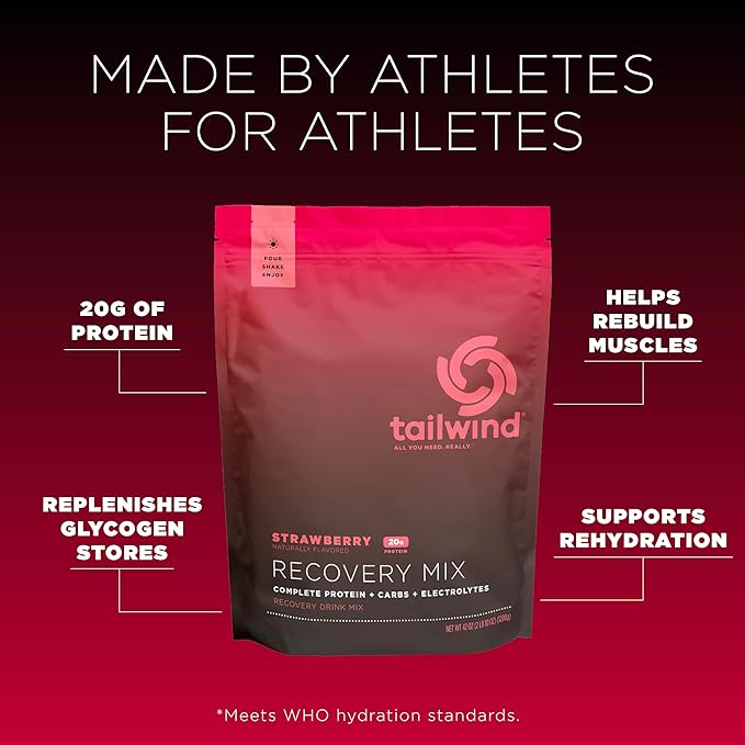 Tailwind Nutrition Recovery Mix, 20 Grams Complete Protein, Carbohydrates, and Electrolytes Powder