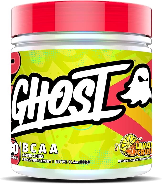 GHOST BCAA Powder Amino Acids Supplement, Lemon Crush - 30 Servings - Sugar-Free Intra, Post & Pre