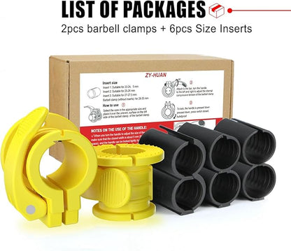 Barbell Clips 1 Inch Quick Release Weight Clamps 0.9-1.18inch Multi-Size Adjustable Olympic Clamps