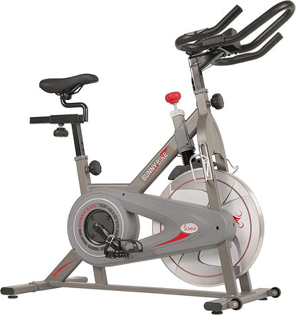 Sunny Health & Fitness Indoor Cycling Exercise Bike w/Pulse Sensors & 4-Way Adjustable Seat