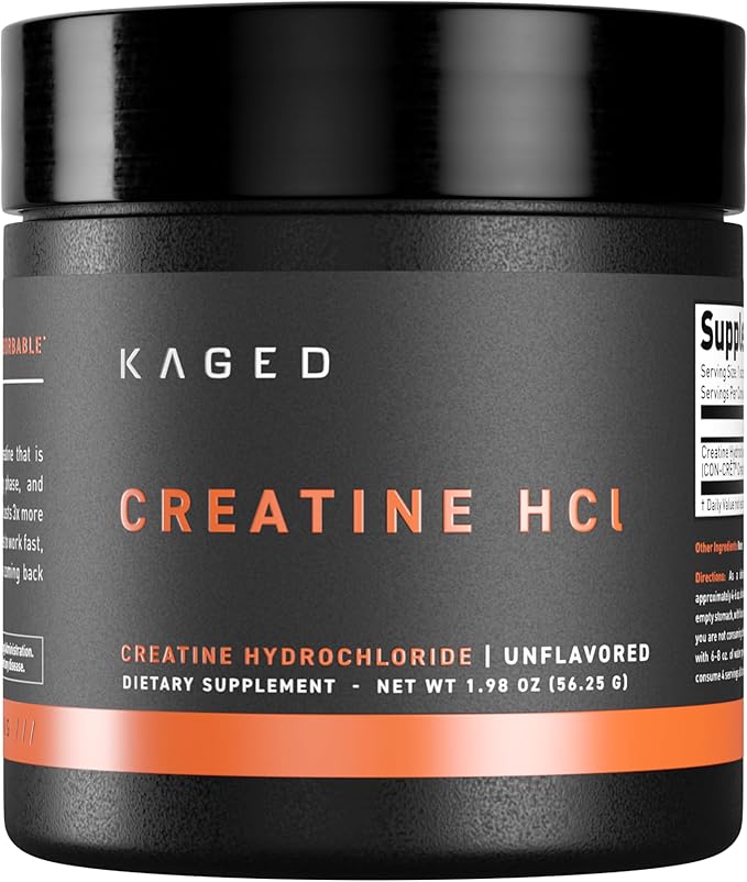 Kaged Creatine HCl Powder, Unflavored, Muscle Building and Recovery Supplement, Patented Formula